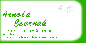 arnold csernak business card